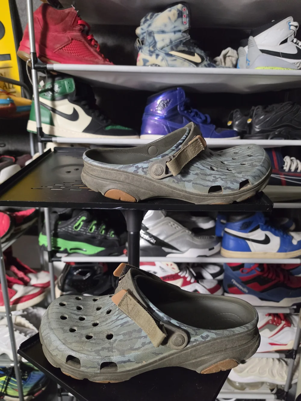 🔥 CROCS Camo Print Slip-On Clogs in Green Blue Brown Men Size 10